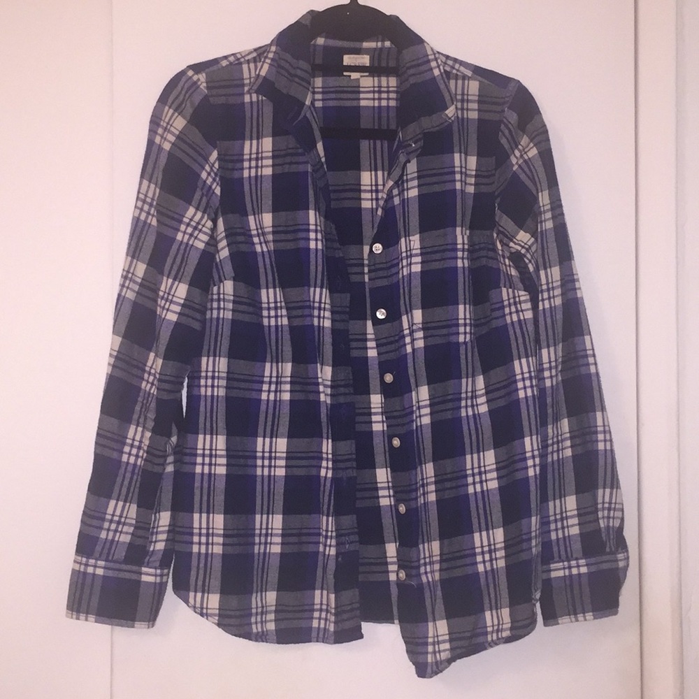 JCrew blue flannel size small
